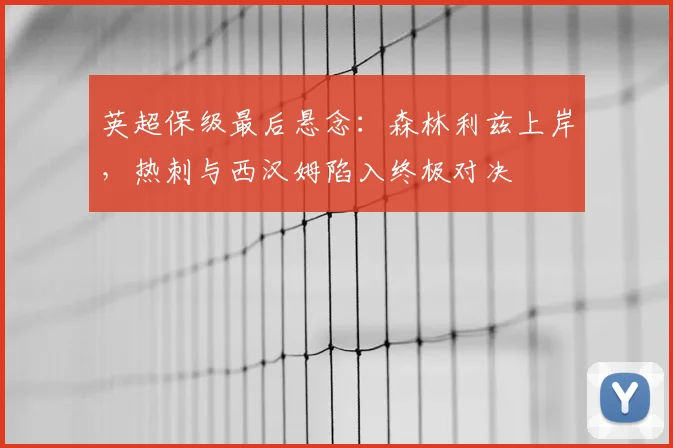 英超保级最后悬念：森林利兹上岸，热刺与西汉姆陷入终极对决